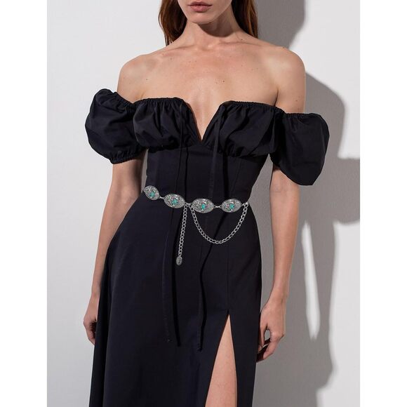 8334 Cowgirl Belts For Women Western Silver Turquoise Concho Belt Cowboy - Picture 3 of 7